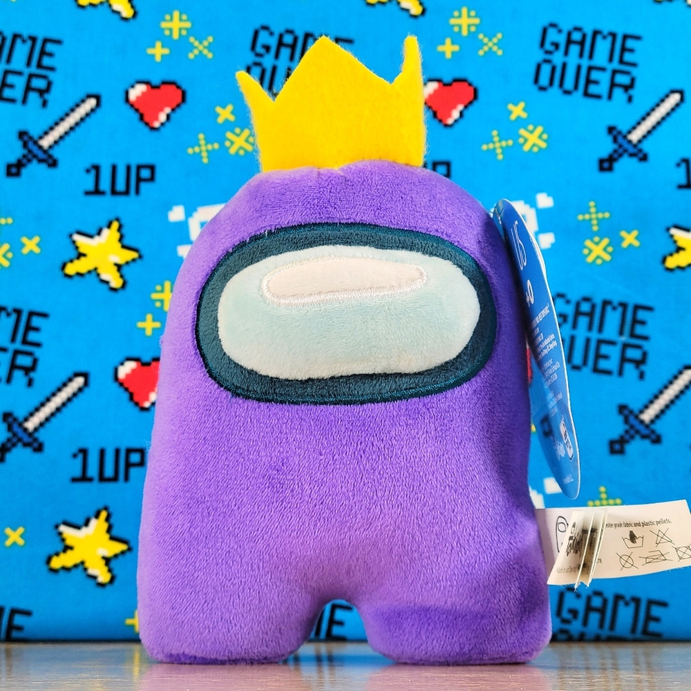 Among Us Purple Crewmate 7" with Golden Crown Series 2 Video Game Toy Plush NWT